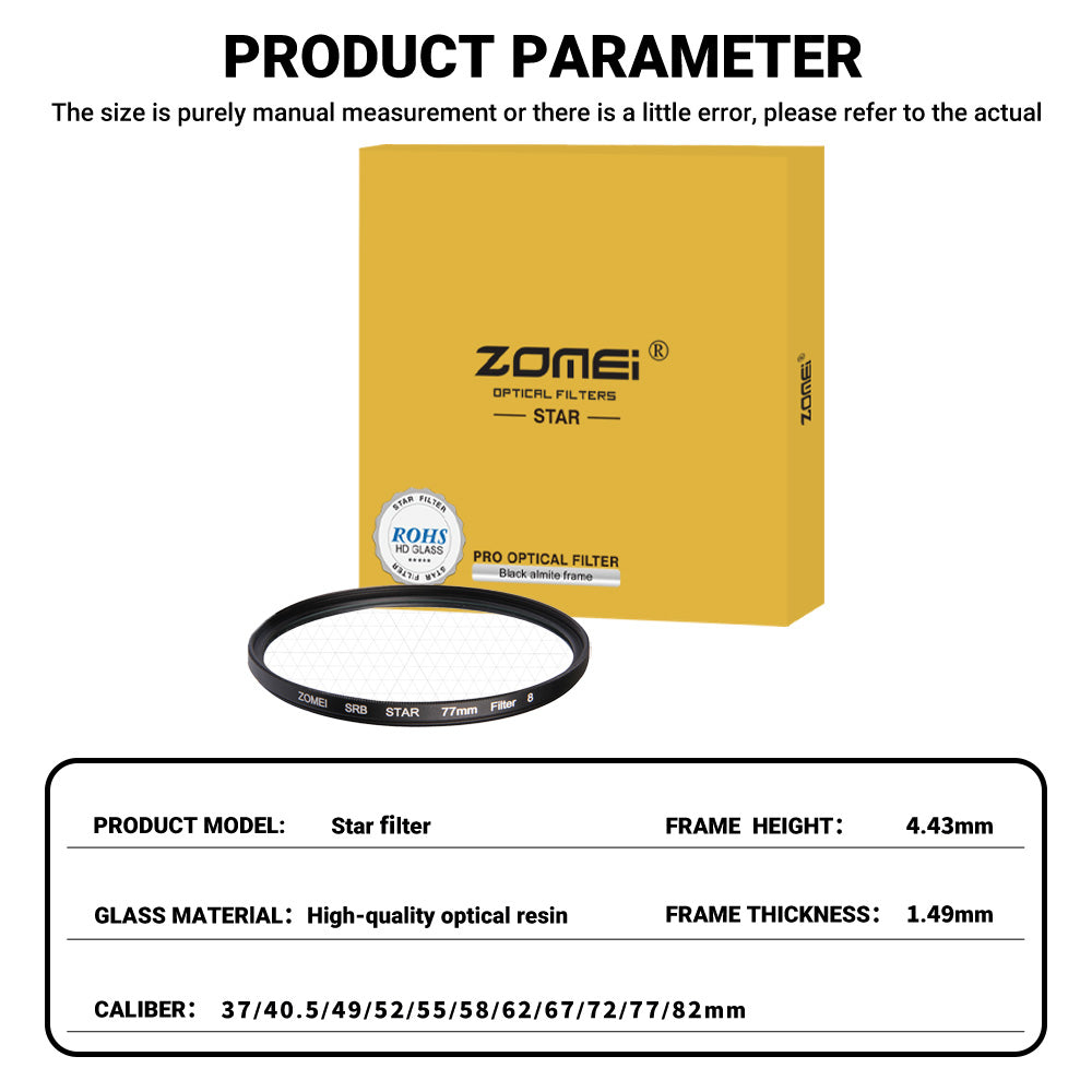 ZOMEI Star Filter for Camera-line 8
